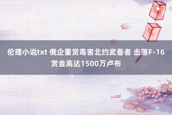 伦理小说txt 俄企重赏毒害北约武备者 击落F-16赏金高达1500万卢布