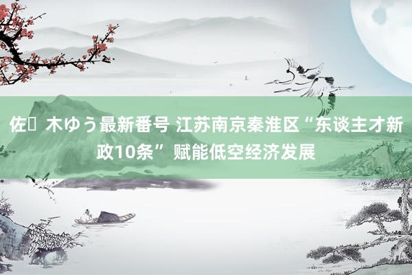 佐々木ゆう最新番号 江苏南京秦淮区“东谈主才新政10条” 赋能低空经济发展