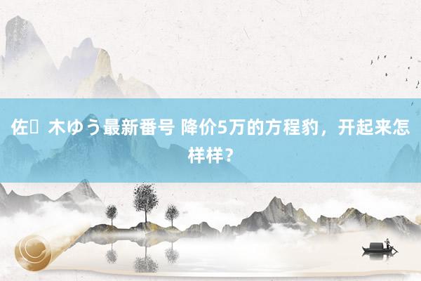 佐々木ゆう最新番号 降价5万的方程豹，开起来怎样样？