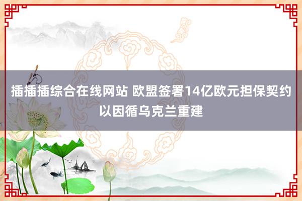 插插插综合在线网站 欧盟签署14亿欧元担保契约以因循乌克兰重建