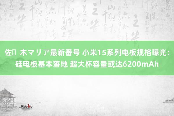 佐々木マリア最新番号 小米15系列电板规格曝光：硅电板基本落地 超大杯容量或达6200mAh