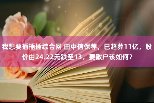 我想要插插插综合网 由中信保荐，已超募11亿，股价由24.22元跌至13，要散户该如何？