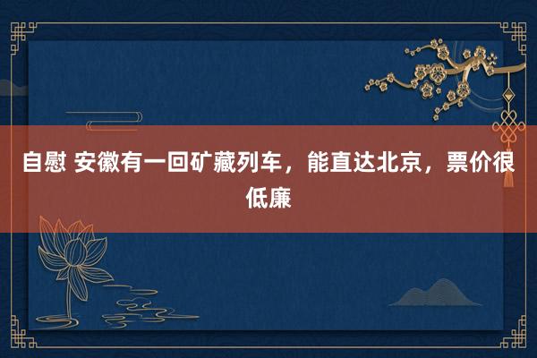 自慰 安徽有一回矿藏列车，能直达北京，票价很低廉