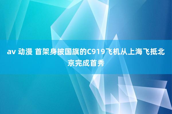 av 动漫 首架身披国旗的C919飞机从上海飞抵北京完成首秀